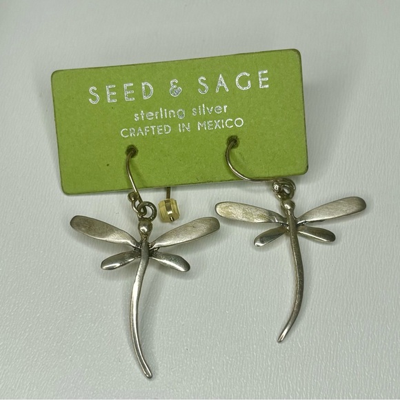 Seed and Sage Sterling Silver Dragonfly Earrings - Picture 4 of 9